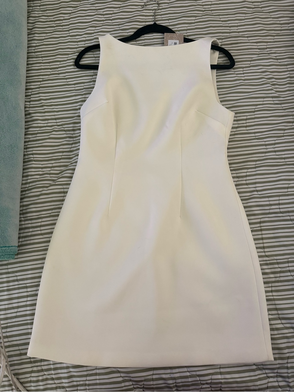 Meshki Ivory Boatneck Sheath Dress